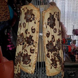Ornate Embroidered Beaded Sequin Cardigan Sweater